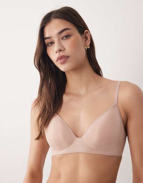 Calvin Klein – Sheer Marquisette – Beżowy, lekko wyściełany biustonosz bez fiszbinów - view 1