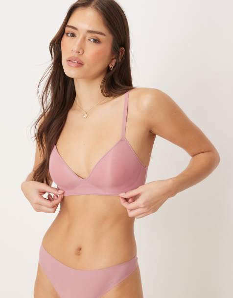 Calvin Klein – Sheer Marquisette – Leicht gepolsterter BH ohne Bügel in Mauve  - view 1