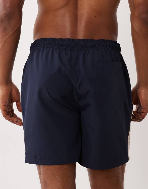 Calvin Klein - Short de bain à bande avec cordon de serrage et logo - Bleu marine foncé et pêche, 5 de 5