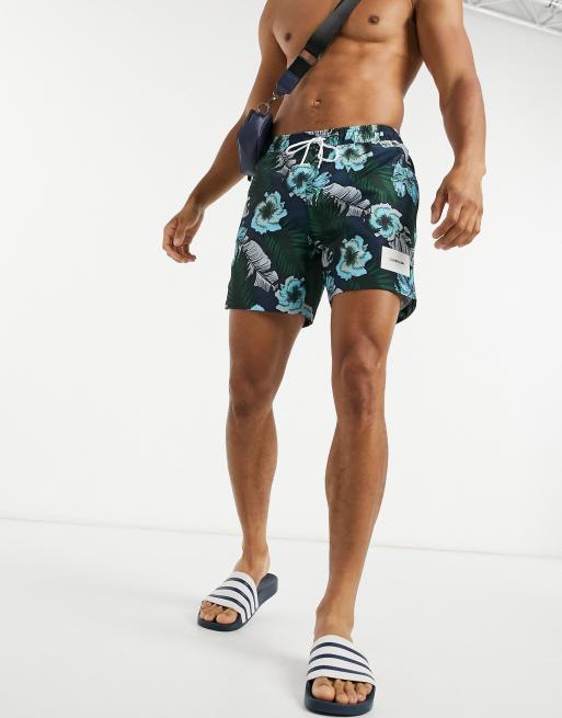 Calvin Klein - Short de bain mi-long à imprimé tropical