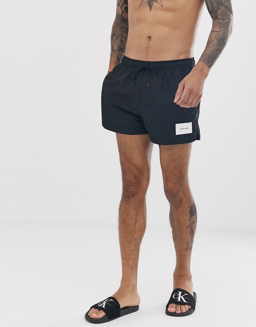 Calvin Klein short drawstring swim shorts-Black
