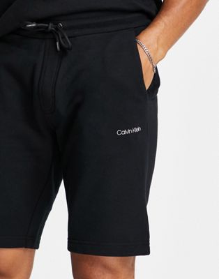 Marques de designers Calvin Klein - Short en molleton à petit logo brodé - Noir
