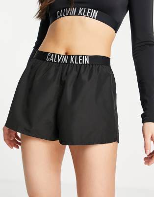 calvin klein black shorts womens