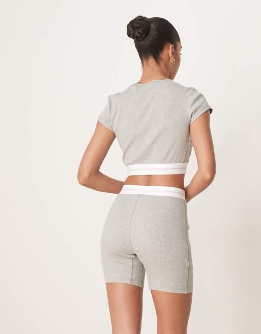 Calvin Klein - Short legging côtelé - Gris, 4 de 4