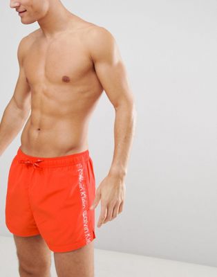 orange calvin klein swim shorts