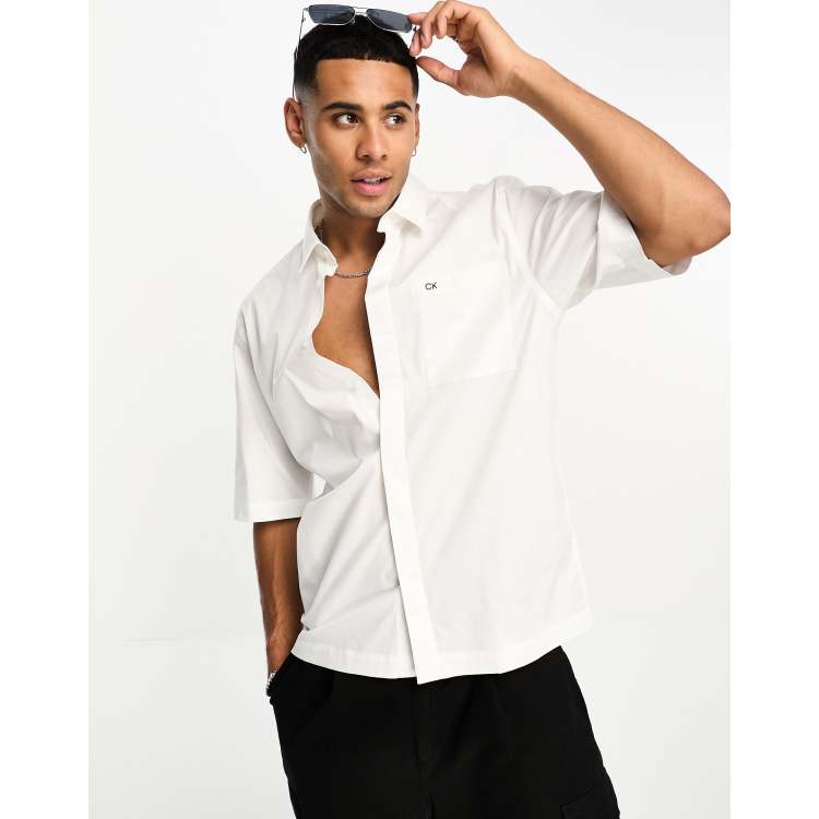 Calvin klein short 2024 sleeve button down