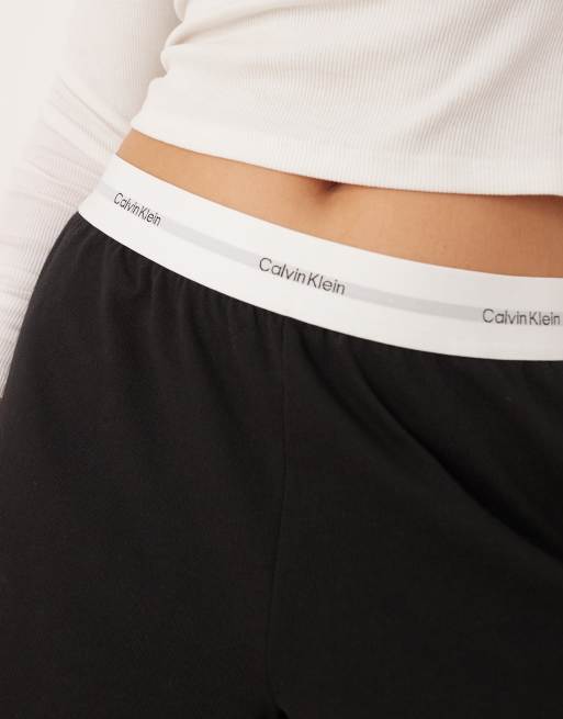 Calvin Klein – Shorts aus Jersey in Schwarz mit Bund, 2 von 5