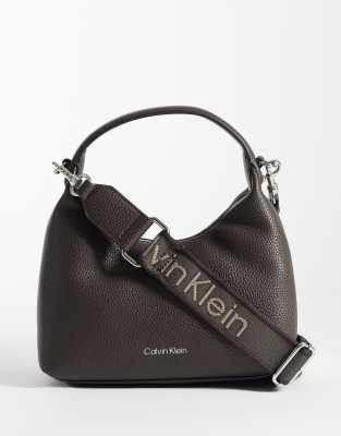 Calvin Klein Shoulder Bag With Canvas Cross-body Strap In White