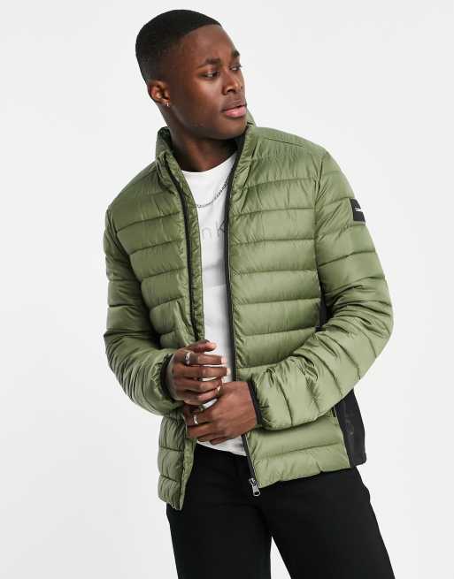 Green lightweight store puffer jacket