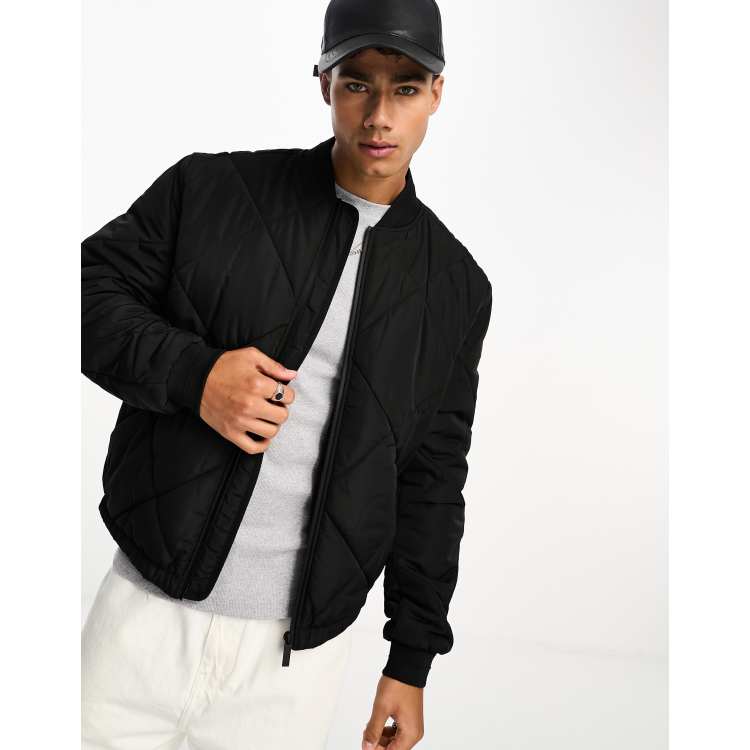 Calvin Klein signature quilted bomber jacket in black ASOS