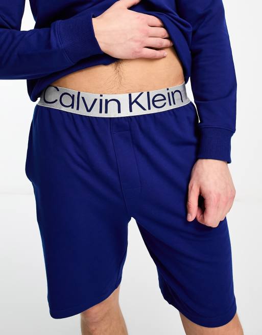 Calvin Klein sleep shorts in blue ASOS