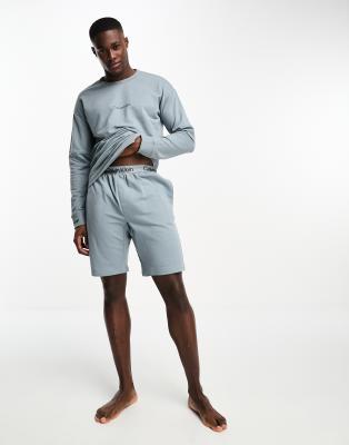 Calvin Klein sleep sweatshirt in blue - ASOS Price Checker