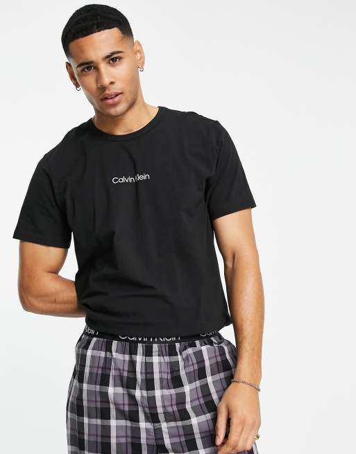 Calvin Klein Carousel Logo Sleep T-shirt + Sleep Shorts Set in White