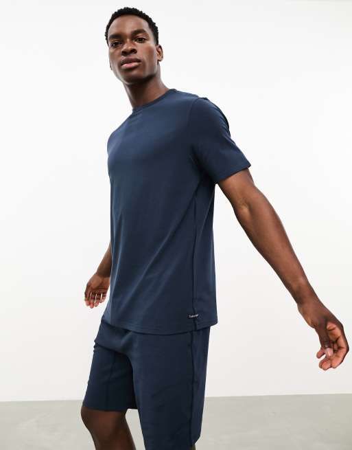 Calvin Klein sleep t-shirt and shorts pyjama set in navy