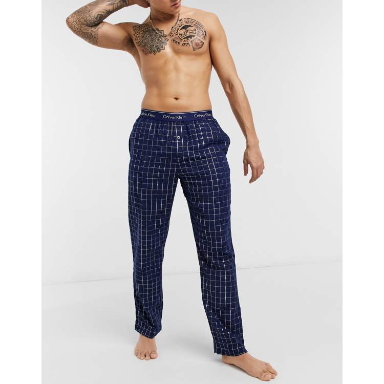 Calvin Klein sleepwear flannel bottoms in navy check