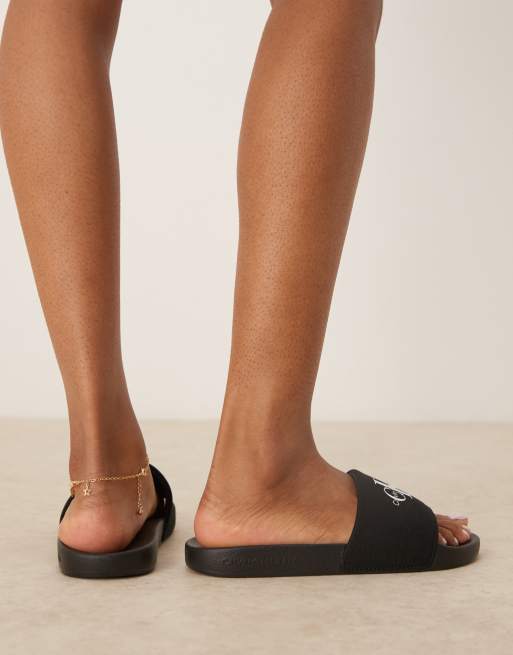 Calvin Klein - Sliders nere con monogramma, 3 di 4