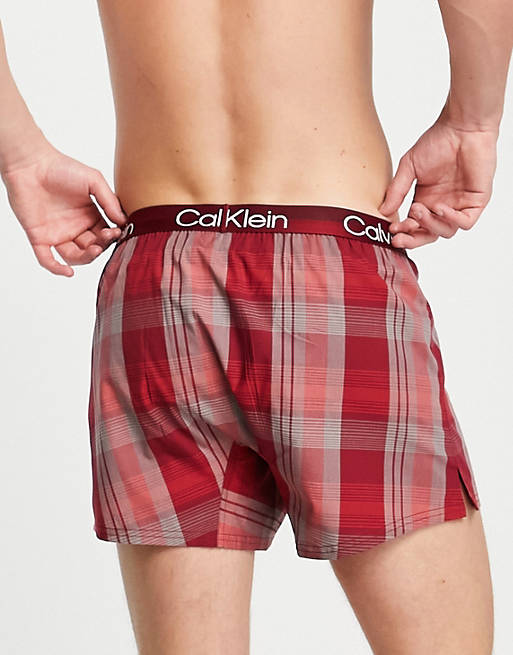 Calvin Klein slim fit boxers in red check | ASOS