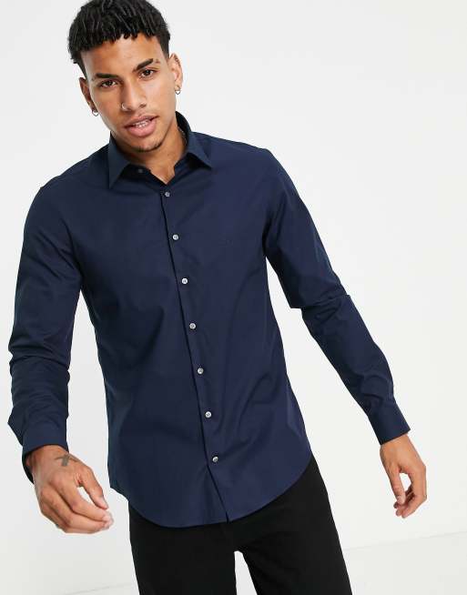 Calvin Klein Slim fit poplin overhemd met stretch