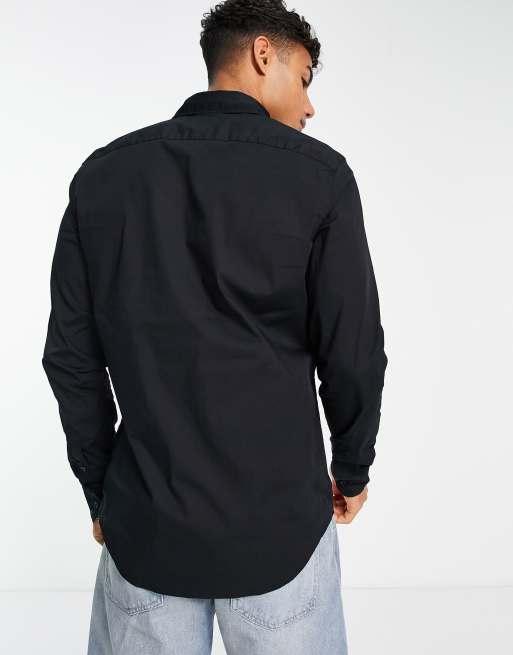 Stretch Slim Fit Shirt, Black