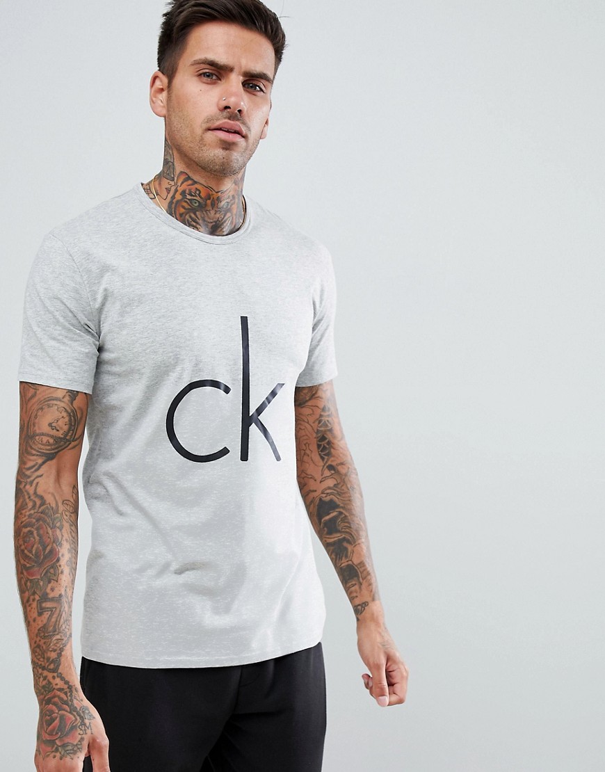 Calvin Klein - Slim-fit T-shirt met logo-Grijs