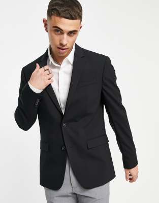 Calvin Klein slim fit wool blend suit jacket in black ASOS