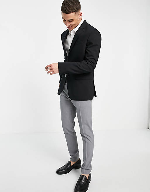 Calvin Klein slim fit wool blend suit jacket in black | ASOS