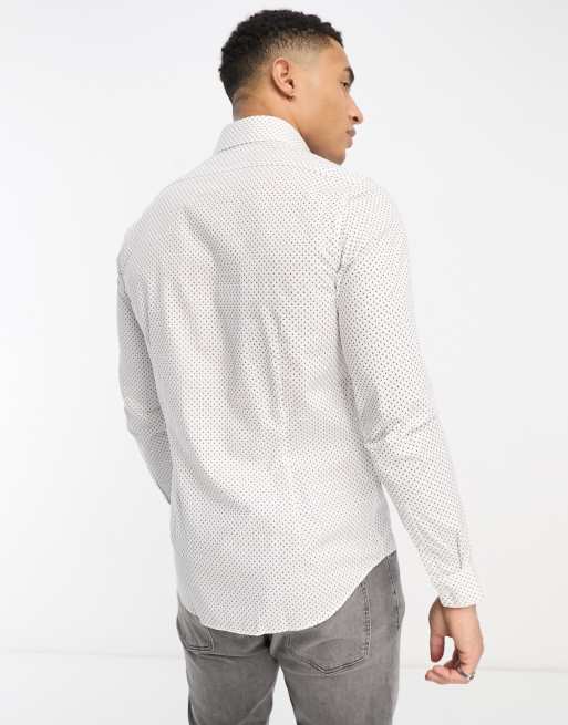 Calvin Klein slim shirt in white mini geo print, 2 of 4