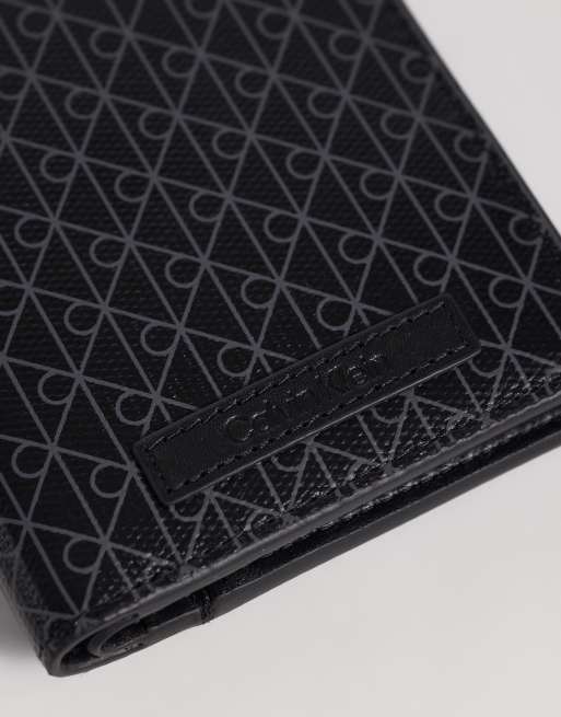 Calvin Klein slim wallet with emblem all over print in black, 2 of 3