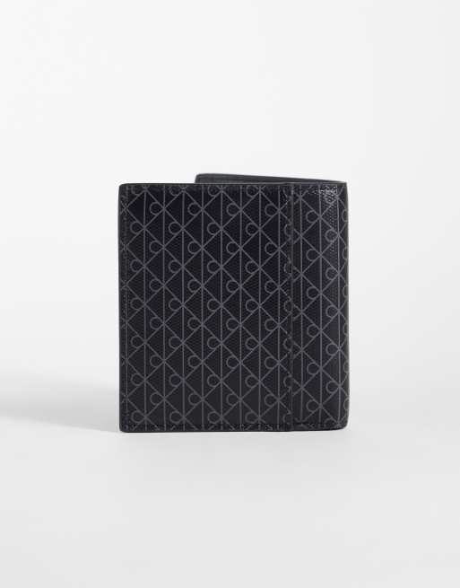 Calvin Klein slim wallet with emblem all over print in black, 3 of 3