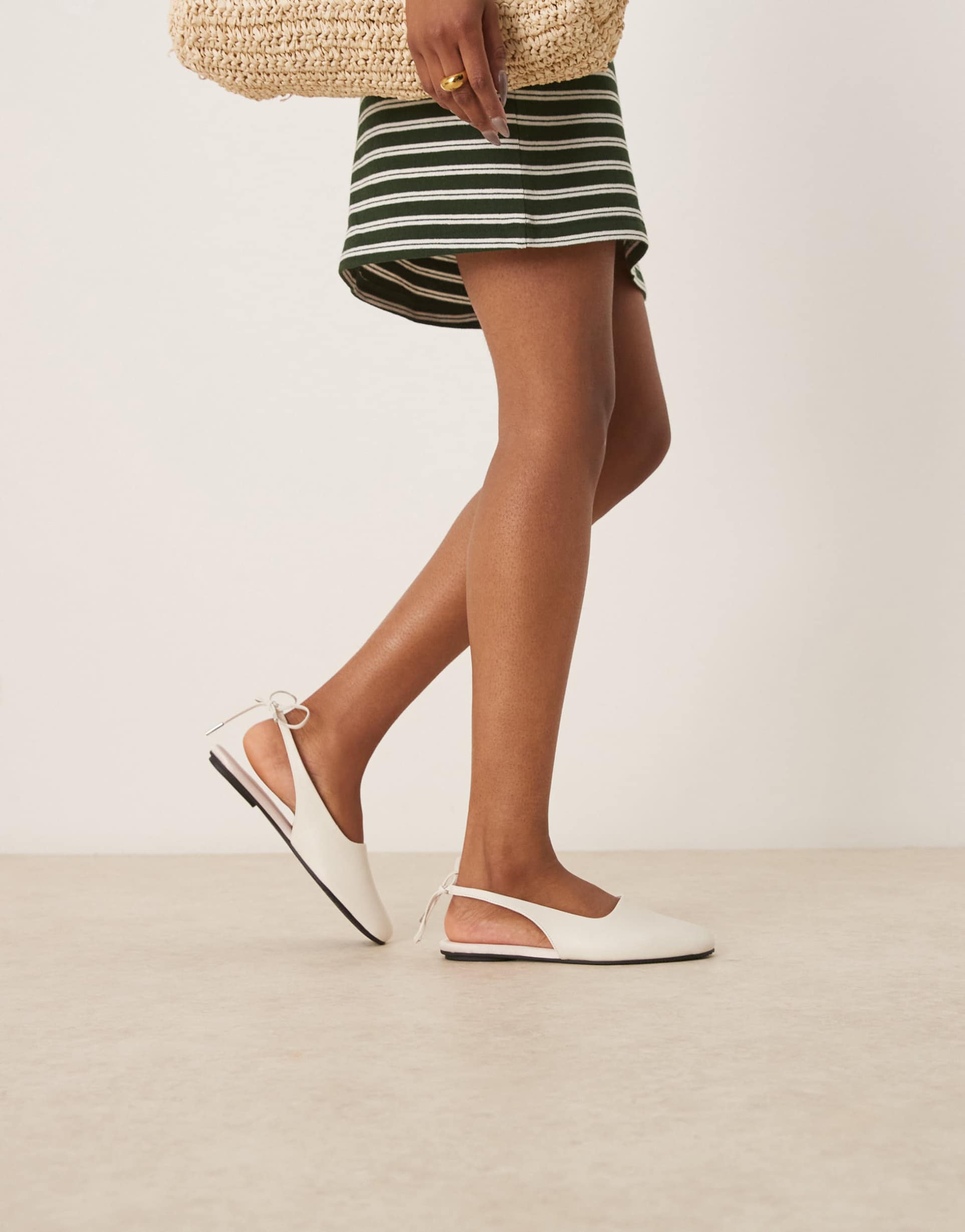 calvin klein slingback ballet flats in white