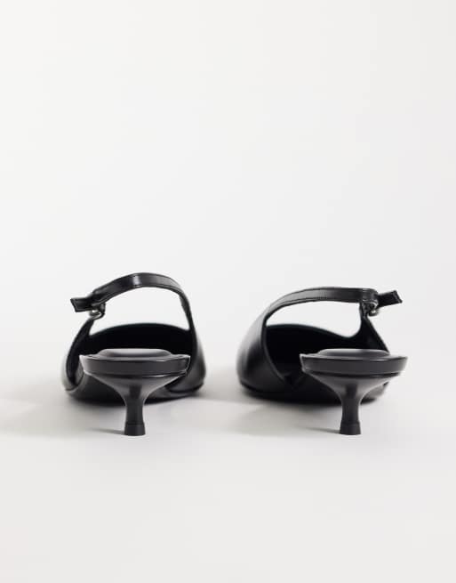 Calvin Klein Slingback-Pumps mit geschlossener Spitze und Kitten-Heel in Schwarz, 4 von 5