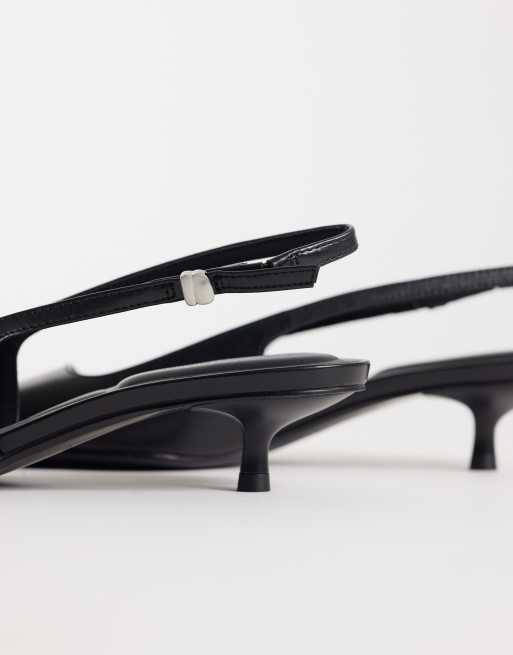 Calvin Klein Slingback-Pumps mit geschlossener Spitze und Kitten-Heel in Schwarz, 5 von 5
