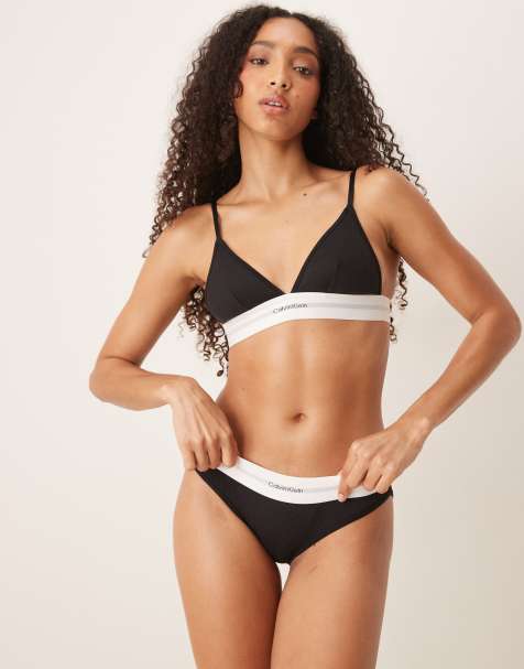 Calvin Klein – Slip mit Bikini-Schnitt aus geripptem Modal in Schwarz - view 1