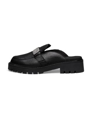 Calvin Klein - Slipper in Triple-Schwarz mit dicker Sohle