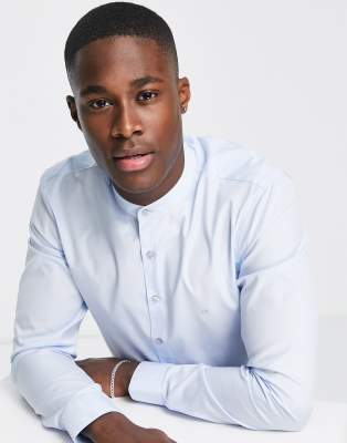 Calvin Klein - Smal poplin overhemd in lichtblauw