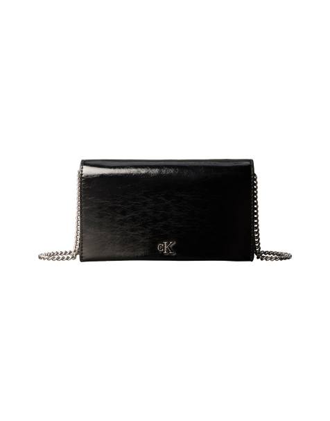 Calvin Klein small across body bag in metallic black - view 1