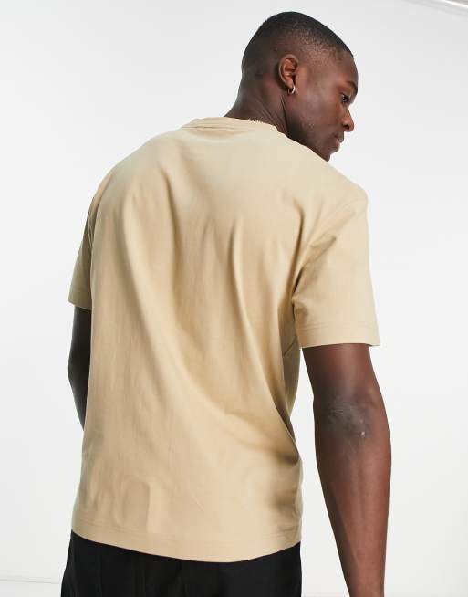 Calvin Klein small box logo t-shirt in tan, 2 of 4