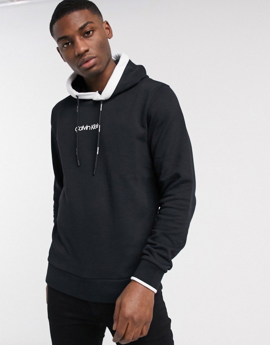 Calvin Klein small chest logo hoodie in black