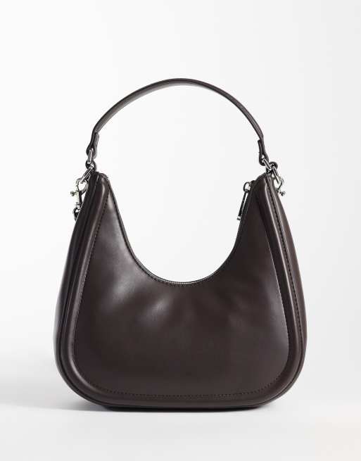 Calvin Klein small crescent bag with bold logo in chocolate brown, 4 of 4