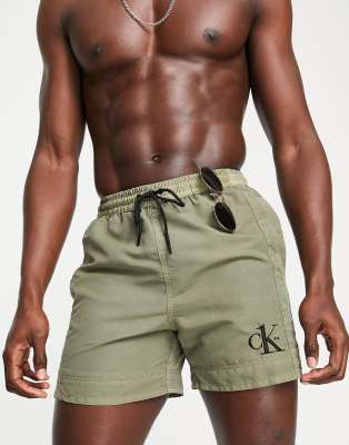 calvin klein khaki swim shorts