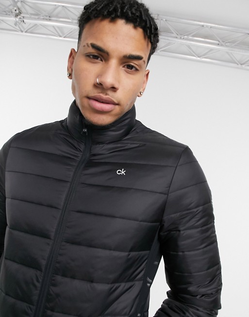 Calvin Klein small logo lightweight puffer jacket in black