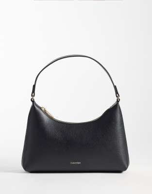 Calvin Klein Small Shoulder Bag With Foil Logo In Black