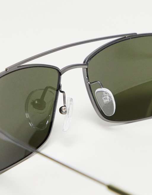 Calvin Klein - Smalle aviator-solbriller i gunmetal, 2 af 4