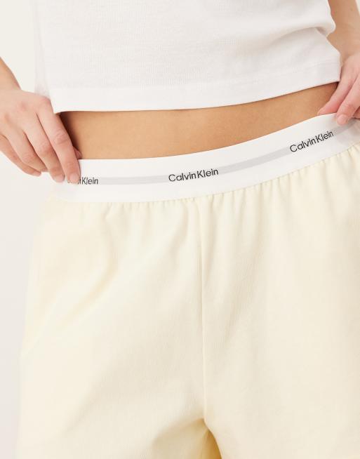 Calvin Klein – Smörgula jersey-shorts med logga på midjebandet, del av set, 3 av 5