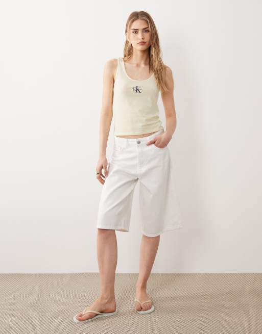 Calvin Klein - Smørgul tanktop med monogramlogo, 2 af 4