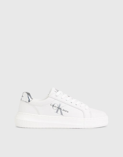 Calvin Klein – Sneaker aus Leder in Beige