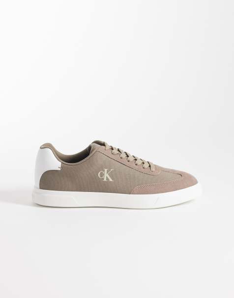 Calvin Klein – Sneaker in Taupe mit Gummisohle und niedrigem Profil - view 1