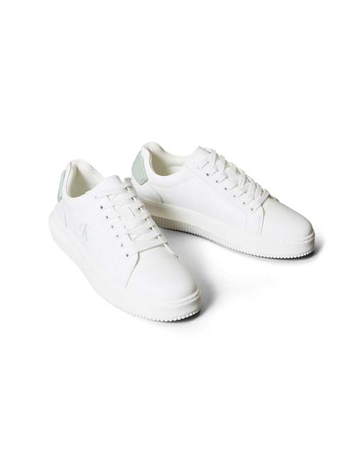 Calvin Klein - Sneakers met dikke cupzool in wit en groen, 2 van 5