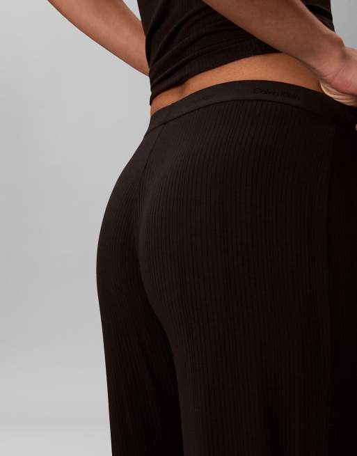 Calvin Klein Soft modal rib pyjama pants in black, 6 of 6