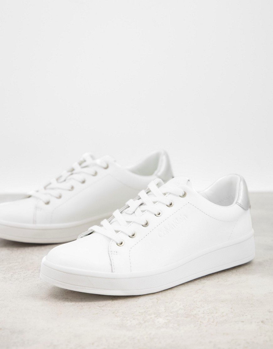 Calvin Klein solange logo trainers in white